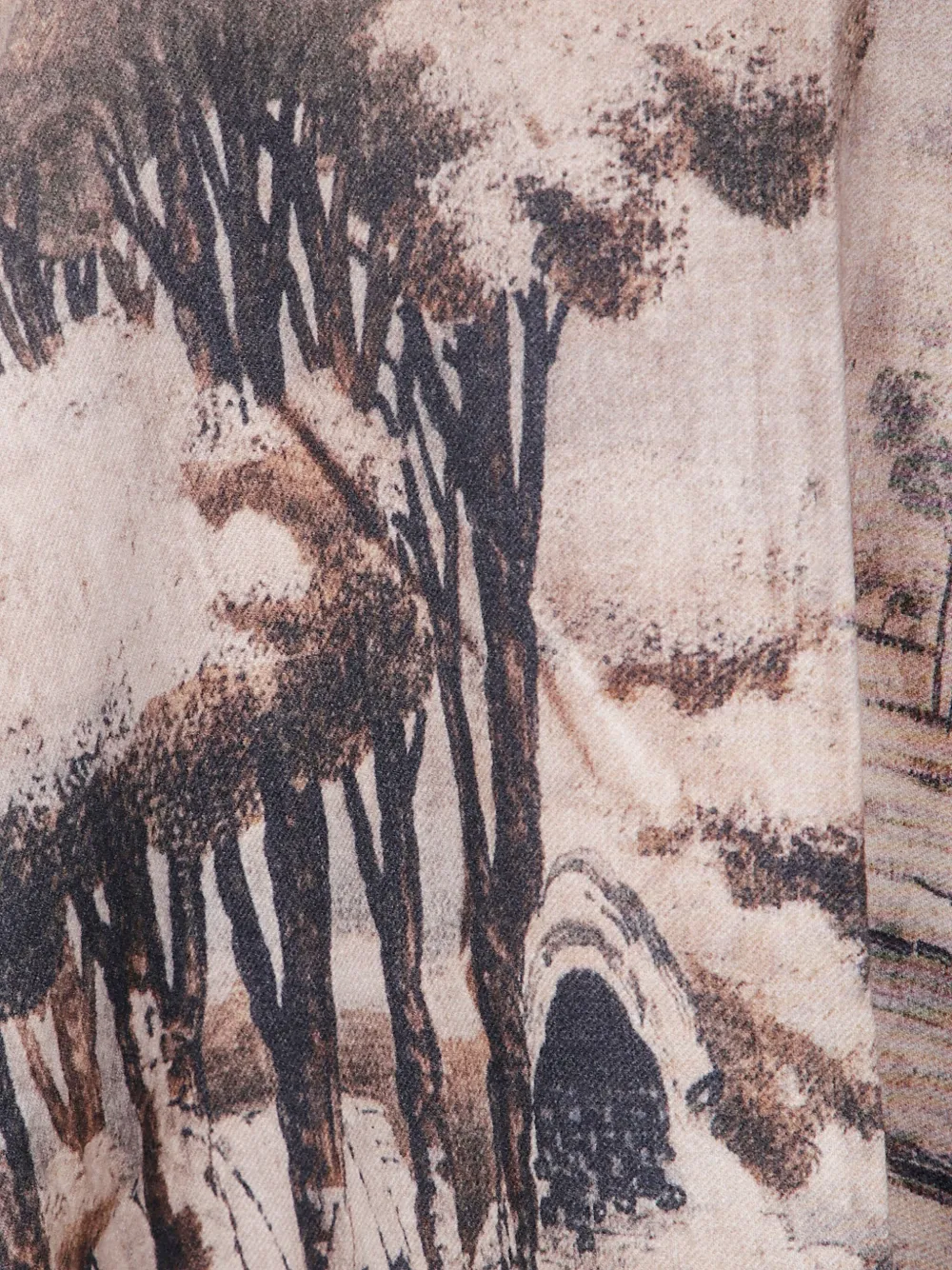 Pierre-louis Mascia Landscape-print Wool Poncho In Multi