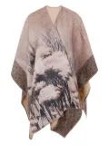 Pierre-Louis Mascia landscape-print wool poncho - Brown