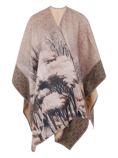 Pierre-Louis Mascia landscape-print wool poncho