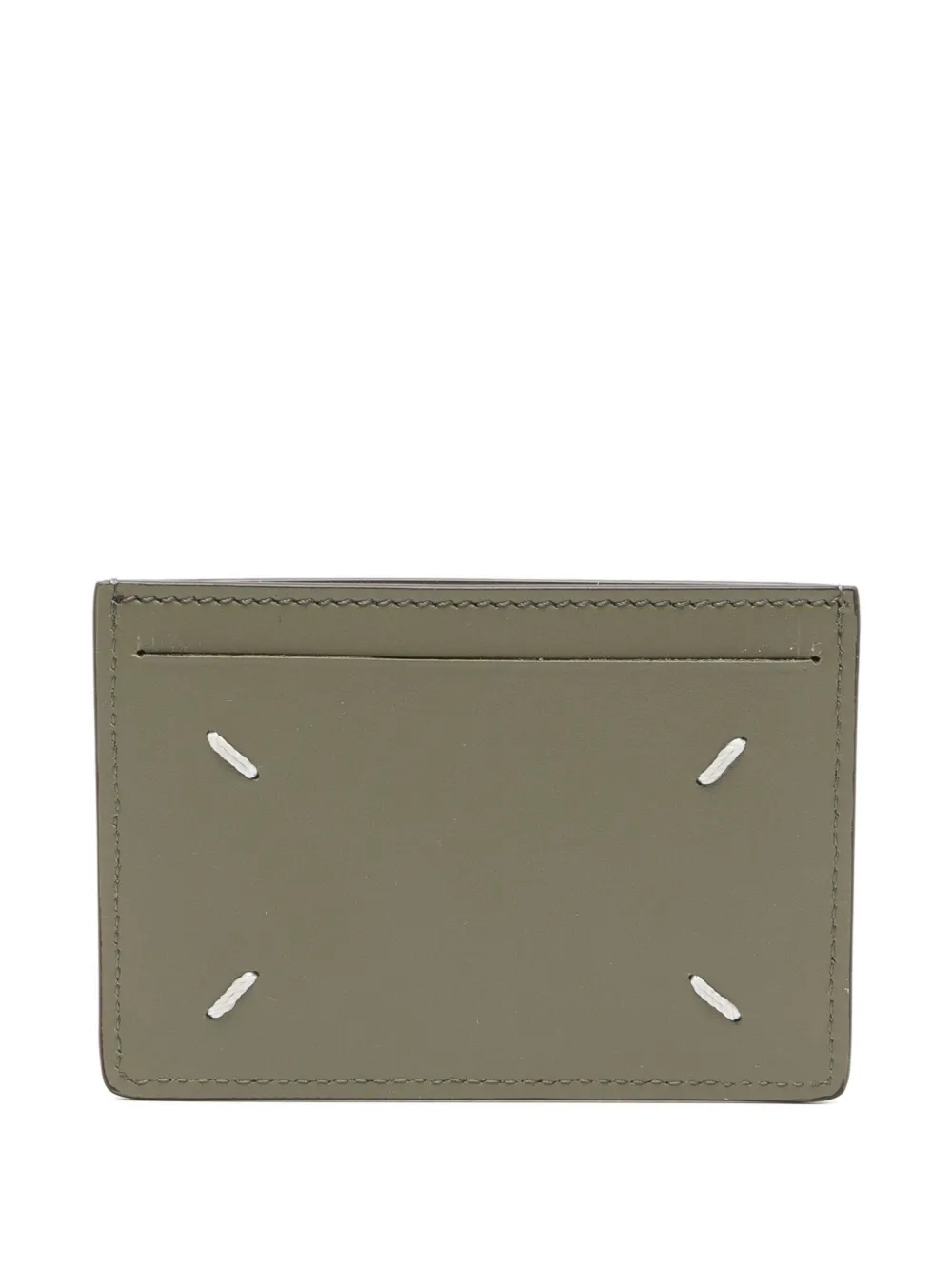 Maison Margiela Four Stitches leather card holder Groen