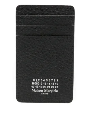 折りたたみ財布 Maison Margiela 24FW Stitched Logo Card Wallet SA2VX0003 P47 Maison Margiela Four Stitches Fold Card Holder - Black