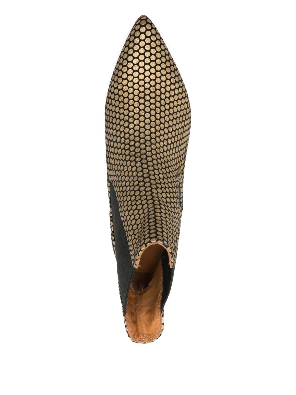 Chie Mihara 35mm pointed-toe polka-dot boots Gold