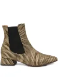 Chie Mihara 35mm pointed-toe polka-dot boots - Gold