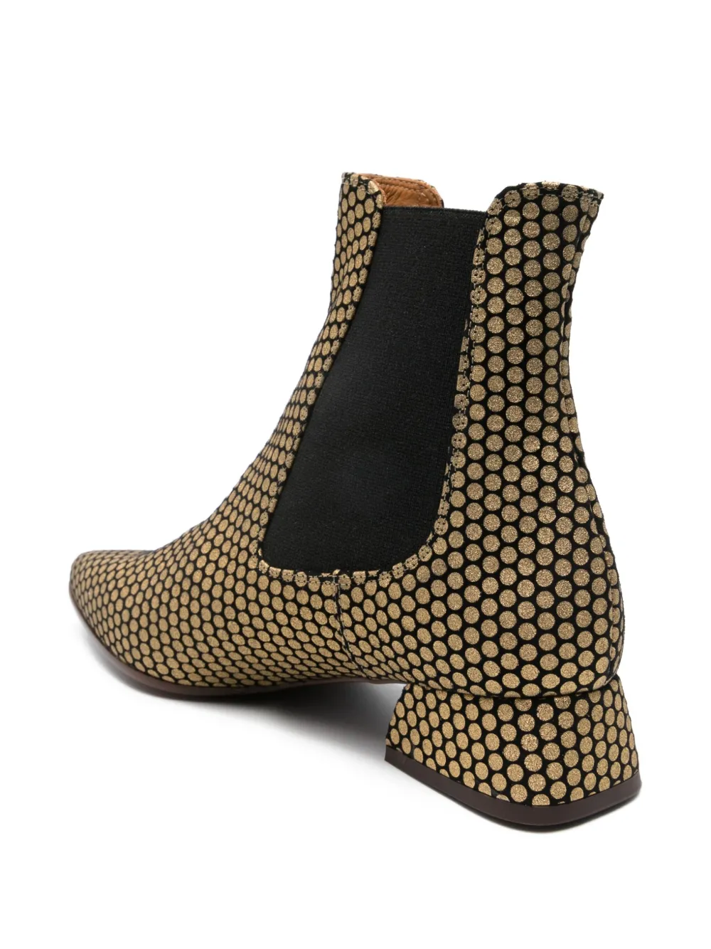 Chie Mihara 35mm pointed-toe polka-dot boots Gold