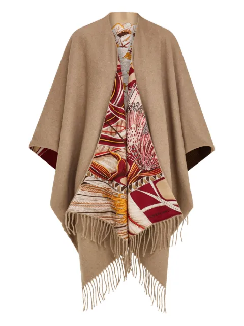 Ferragamo cape réversible à franges
