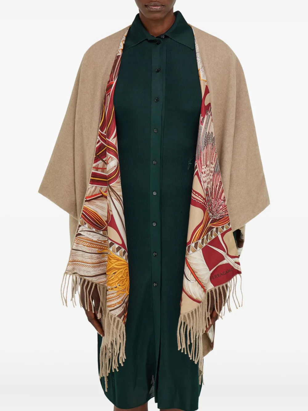 Ferragamo Omkeerbare cape Beige