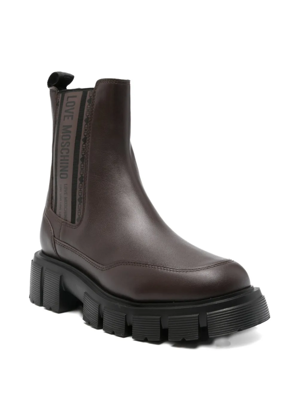 Love Moschino 40mm leather chunky boots Brown