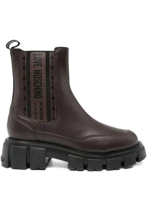 Love Moschino 40mm leather chunky  boots