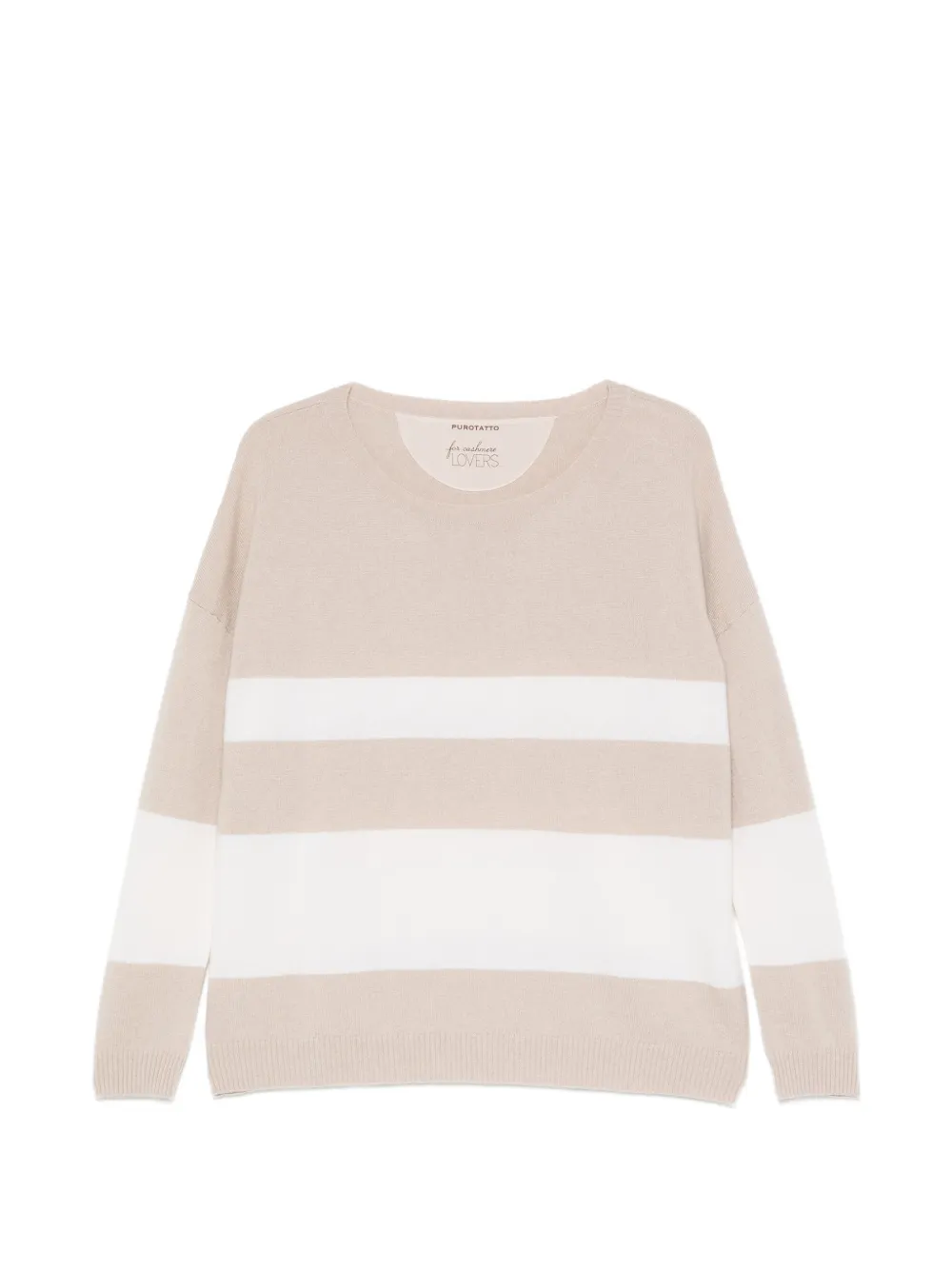 Purotatto horizontal-stripe sweater - Brown