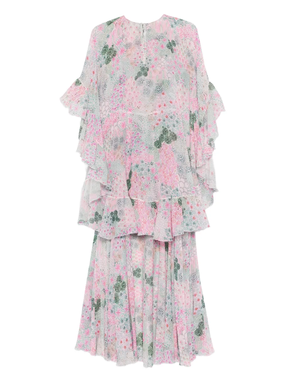Giambattista Valli ruffled floral maxi dress - Roze