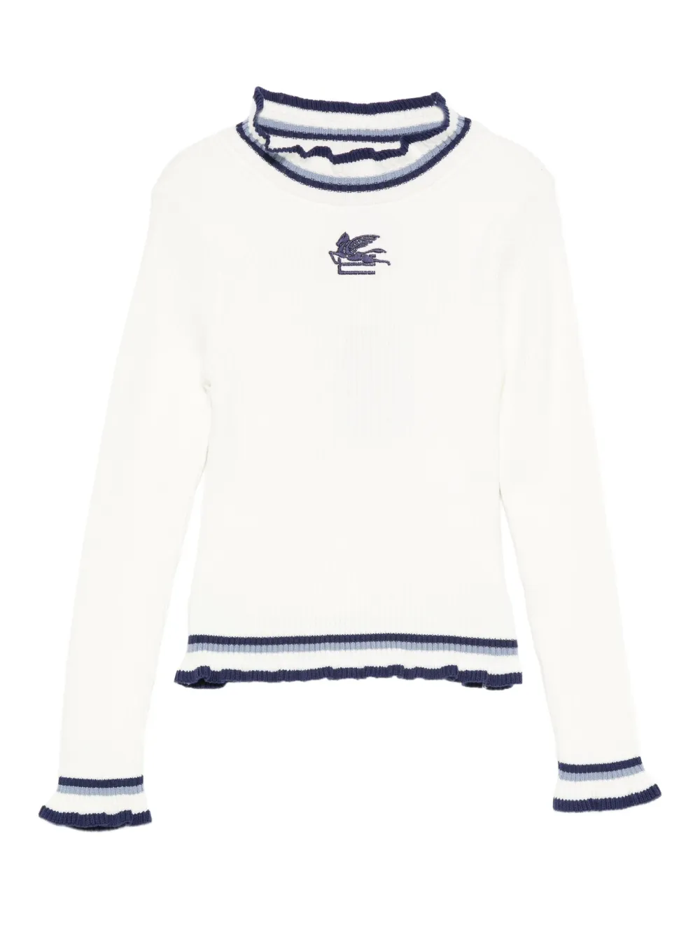 ETRO KIDS Trui met borduurwerk en ruches Beige
