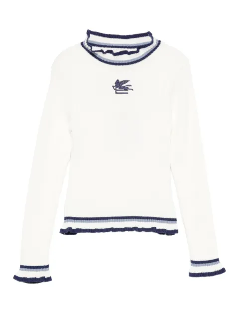 ETRO KIDS embroidered ruffled sweater