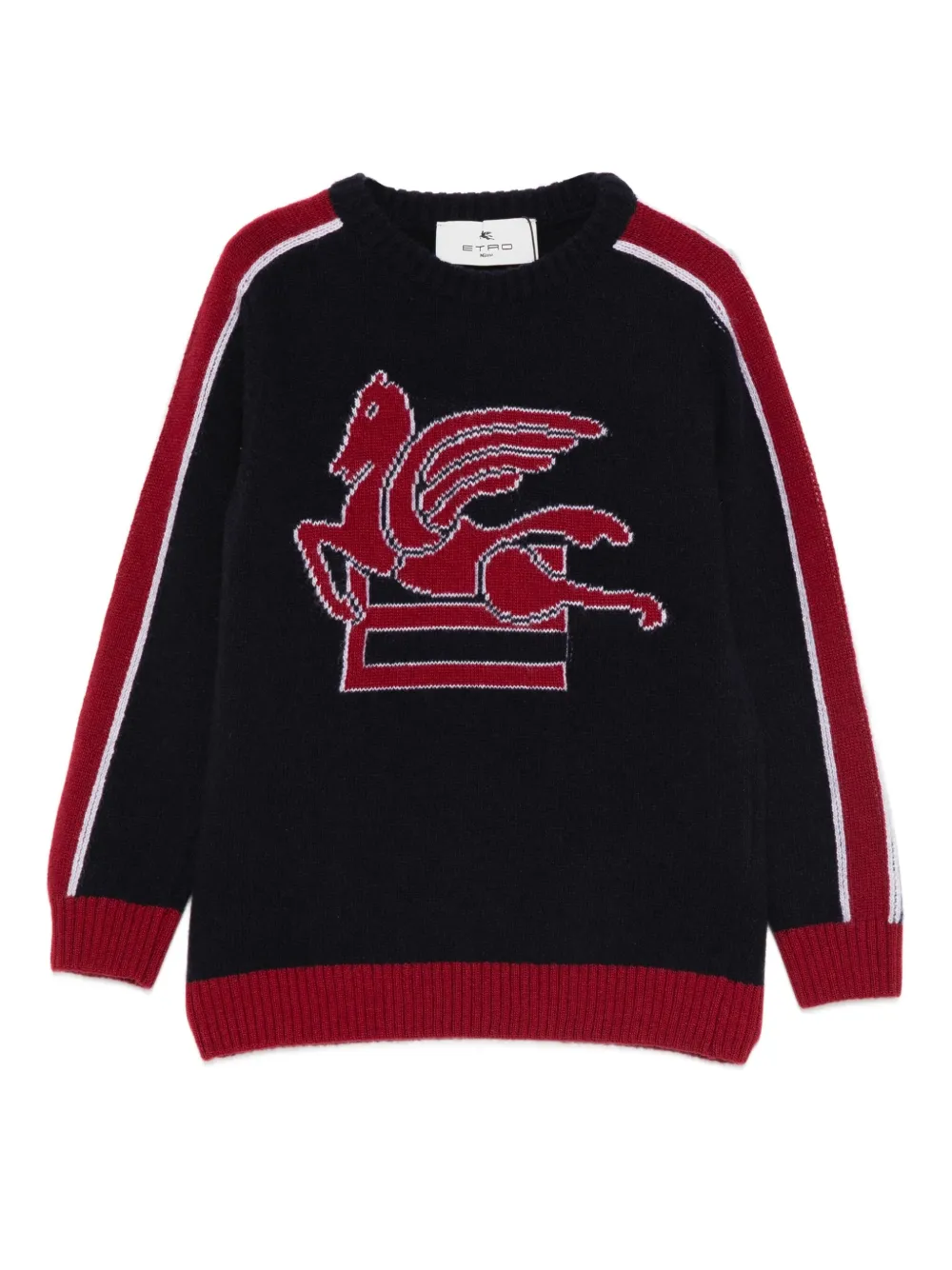 ETRO KIDS Trui met Pegaso-intarsia Blauw