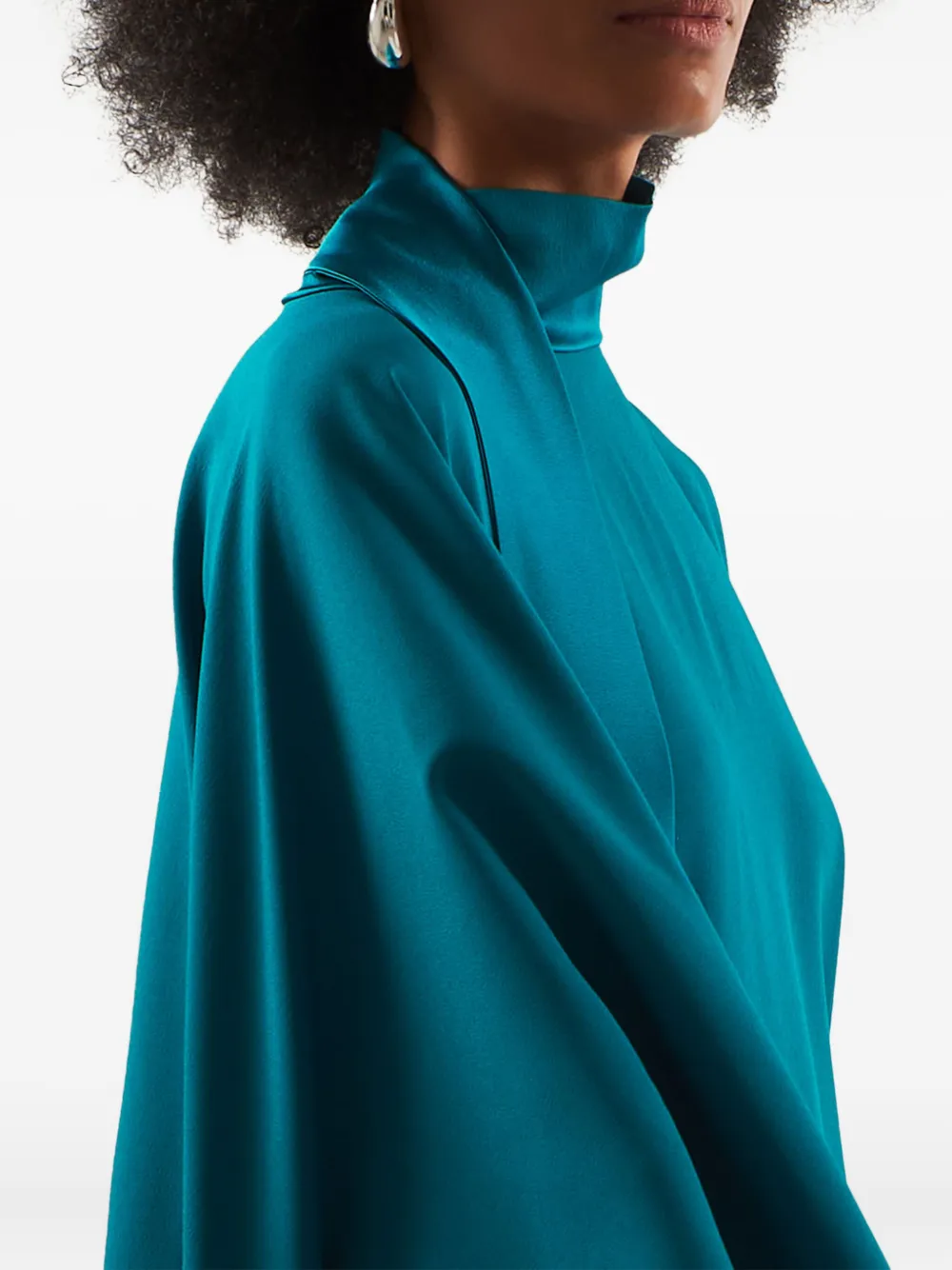 Taller Marmo California asymmetrische jurk met hoge hals Blauw
