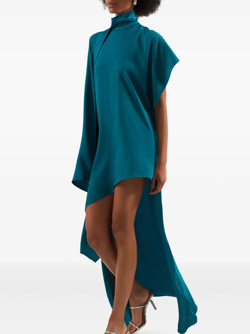 Taller Marmo California asymmetrische jurk met hoge hals Blauw