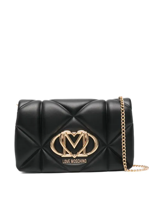 Love Moschino quilted logo-plaque shoulder bag