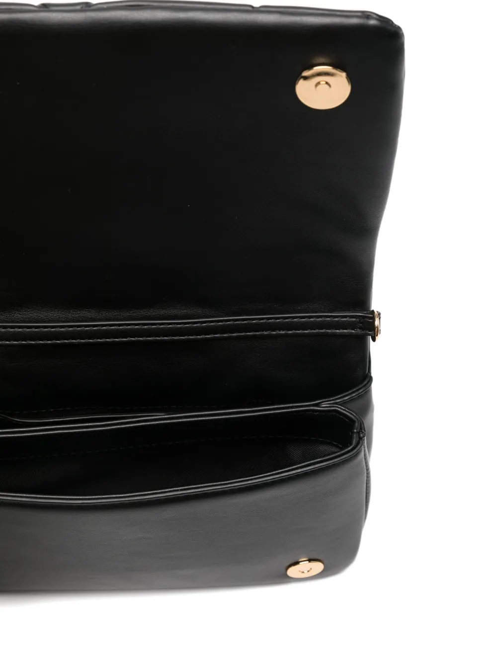 Love Moschino quilted logo-plaque shoulder bag Zwart