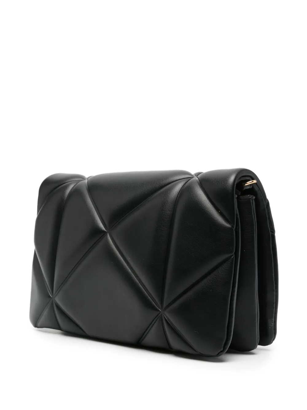 Love Moschino quilted logo-plaque shoulder bag Zwart