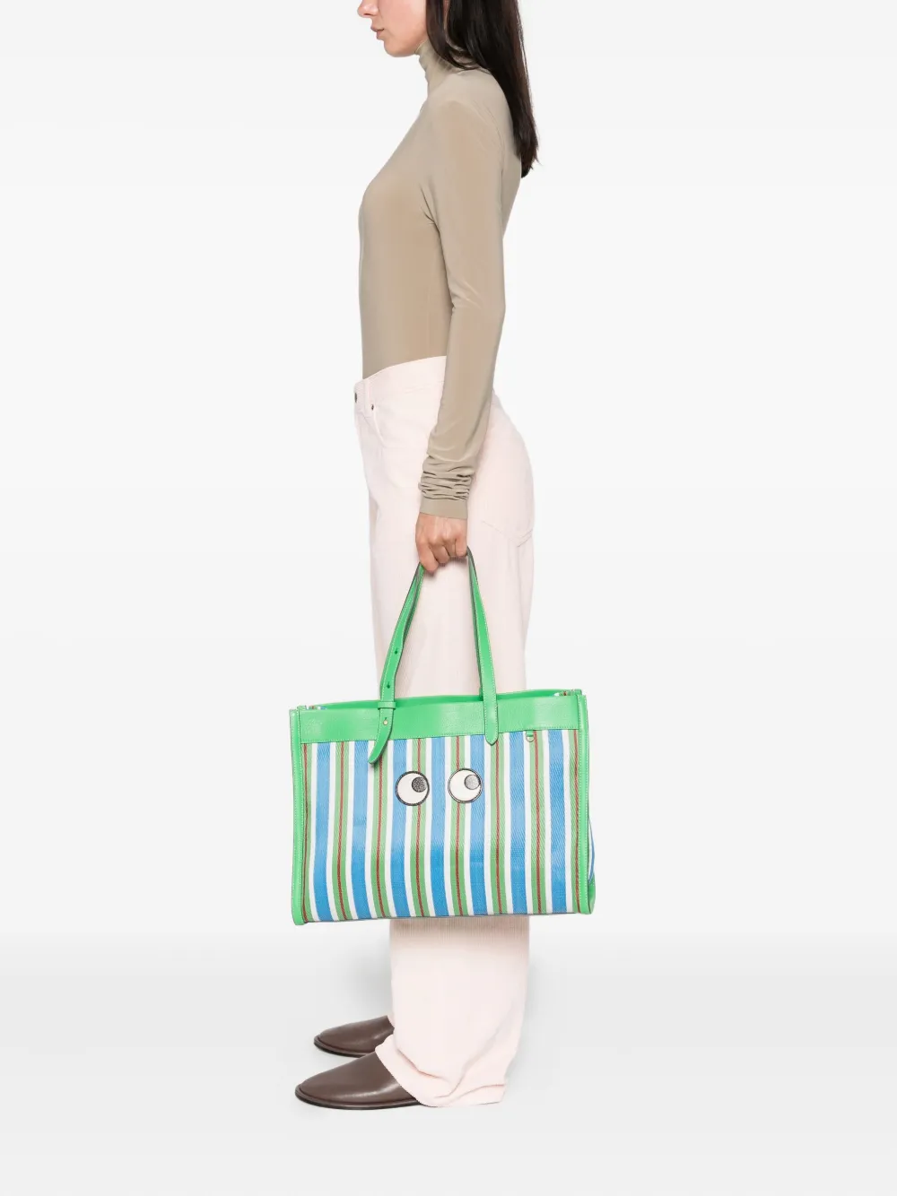 Anya Hindmarch Shopper met print - Groen