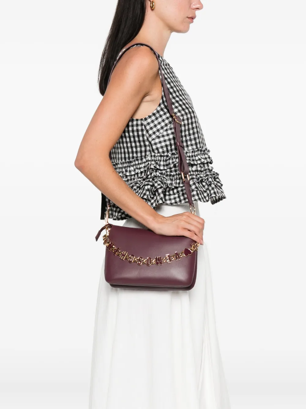 Love Moschino Crossbodytas verfraaid met ketting Rood
