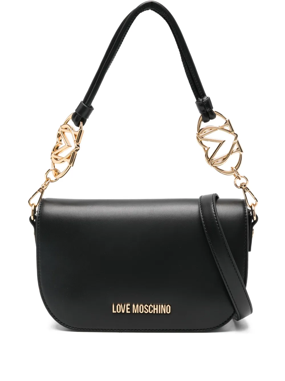 Love Moschino Schoudertas verfraaid met ketting Zwart