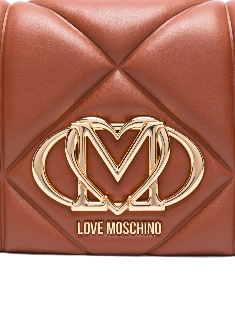 Love Moschino Schoudertas met logoplakkaat Bruin