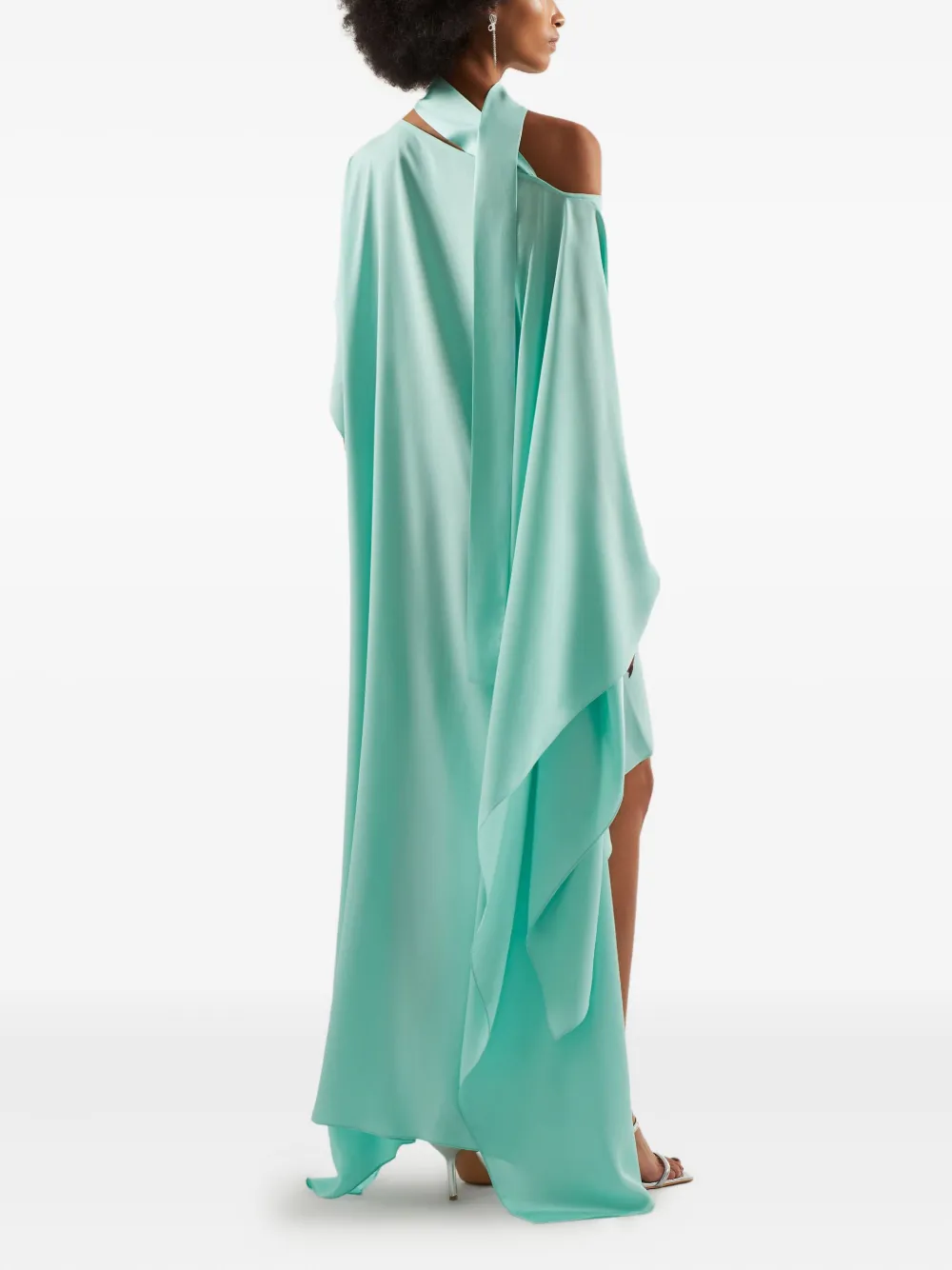Taller Marmo Trebbia maxi-jurk met asymmetrische hals Blauw