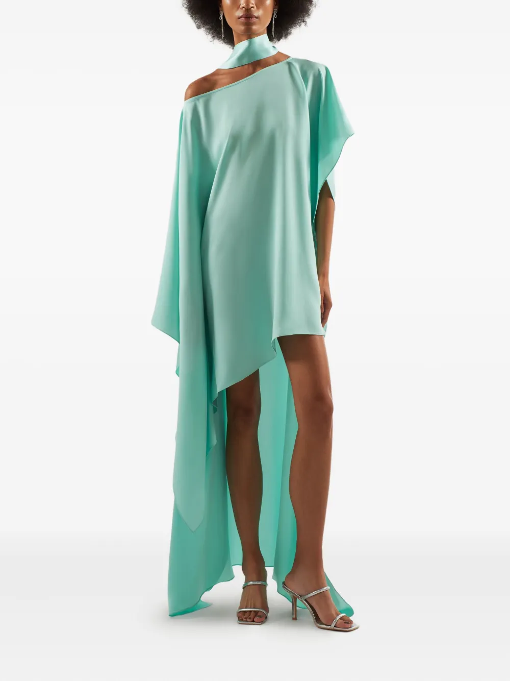 Taller Marmo Trebbia maxi-jurk met asymmetrische hals Blauw