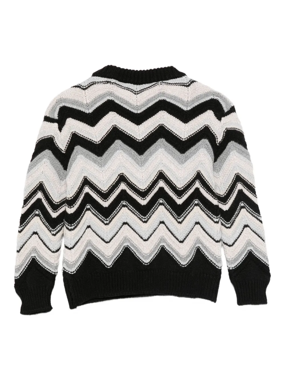 Missoni Kids Trui met chevron patroon van wolblend Zwart