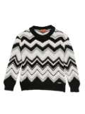 Missoni Kids chevron-pattern wool-blend sweater - Black