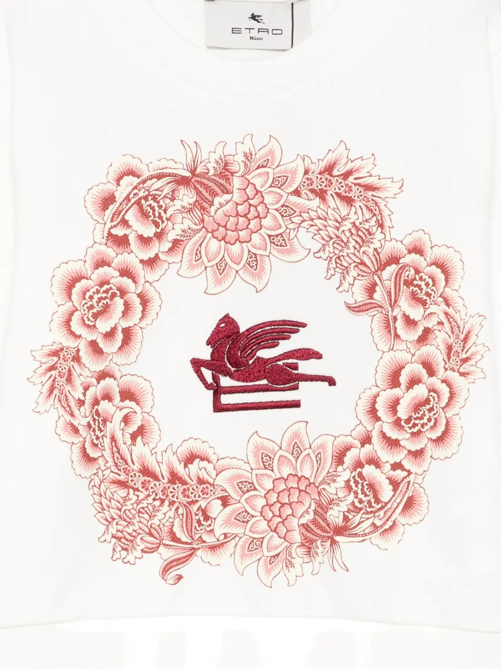 ETRO KIDS Pegasus sweater verfraaid met bloemen Wit