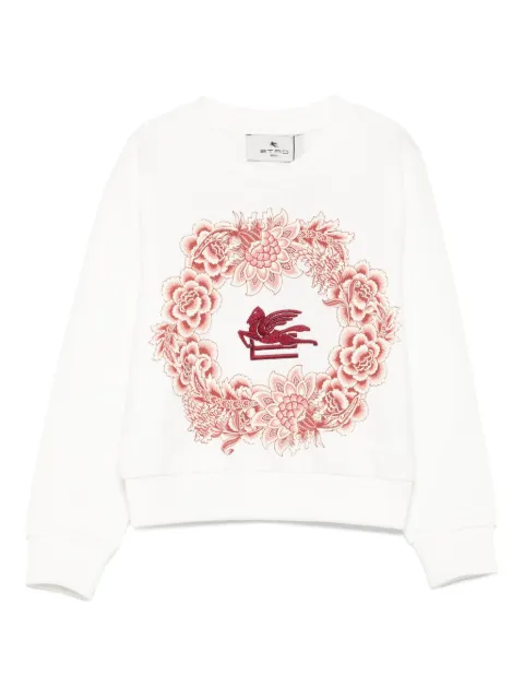 ETRO KIDS floral-embellished pegasus sweatshirt