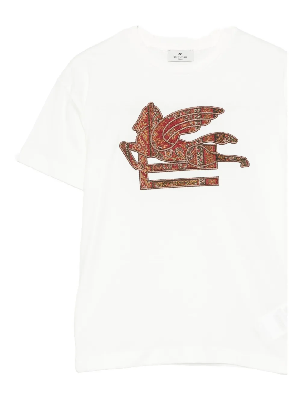ETRO KIDS Katoenen T-shirt met Pegasus-patroon Wit
