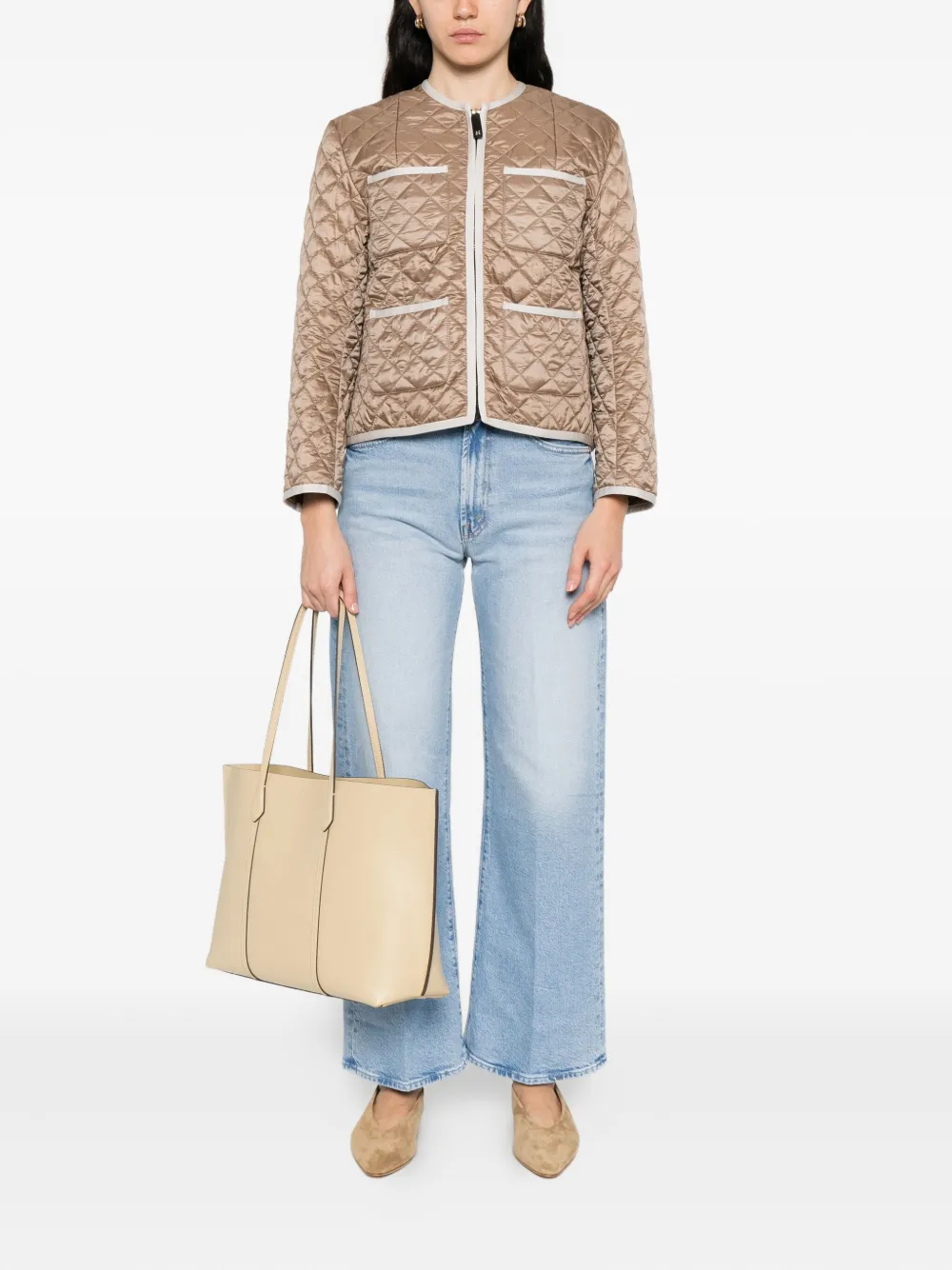 Max Mara CELESTE gewatteerd jack met zak Bruin