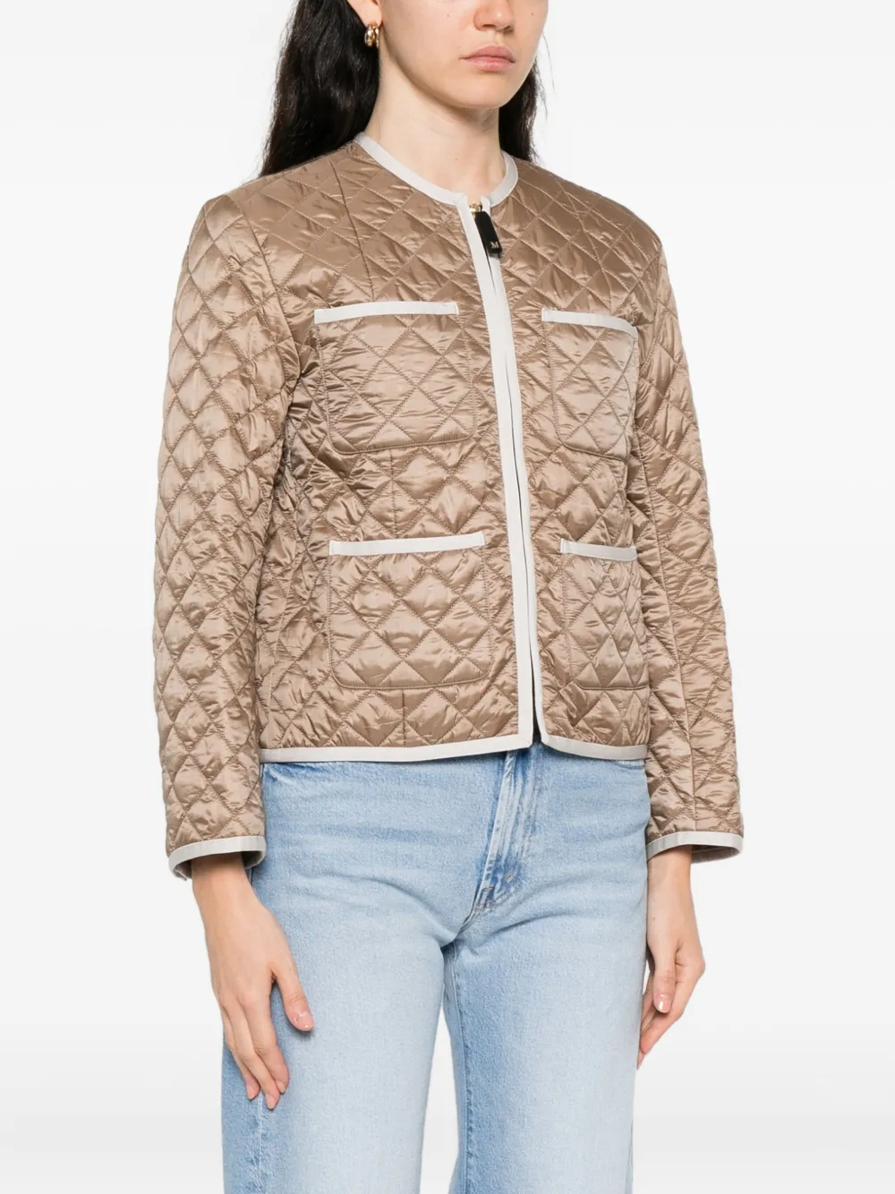 Max Mara CELESTE gewatteerd jack met zak Bruin