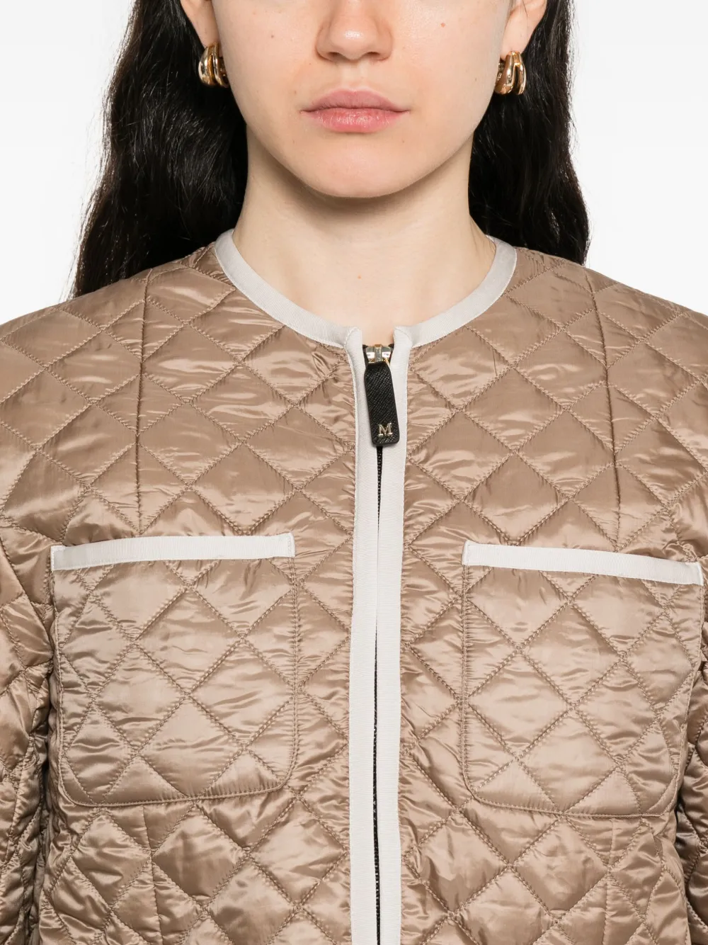 Max Mara CELESTE gewatteerd jack met zak Bruin