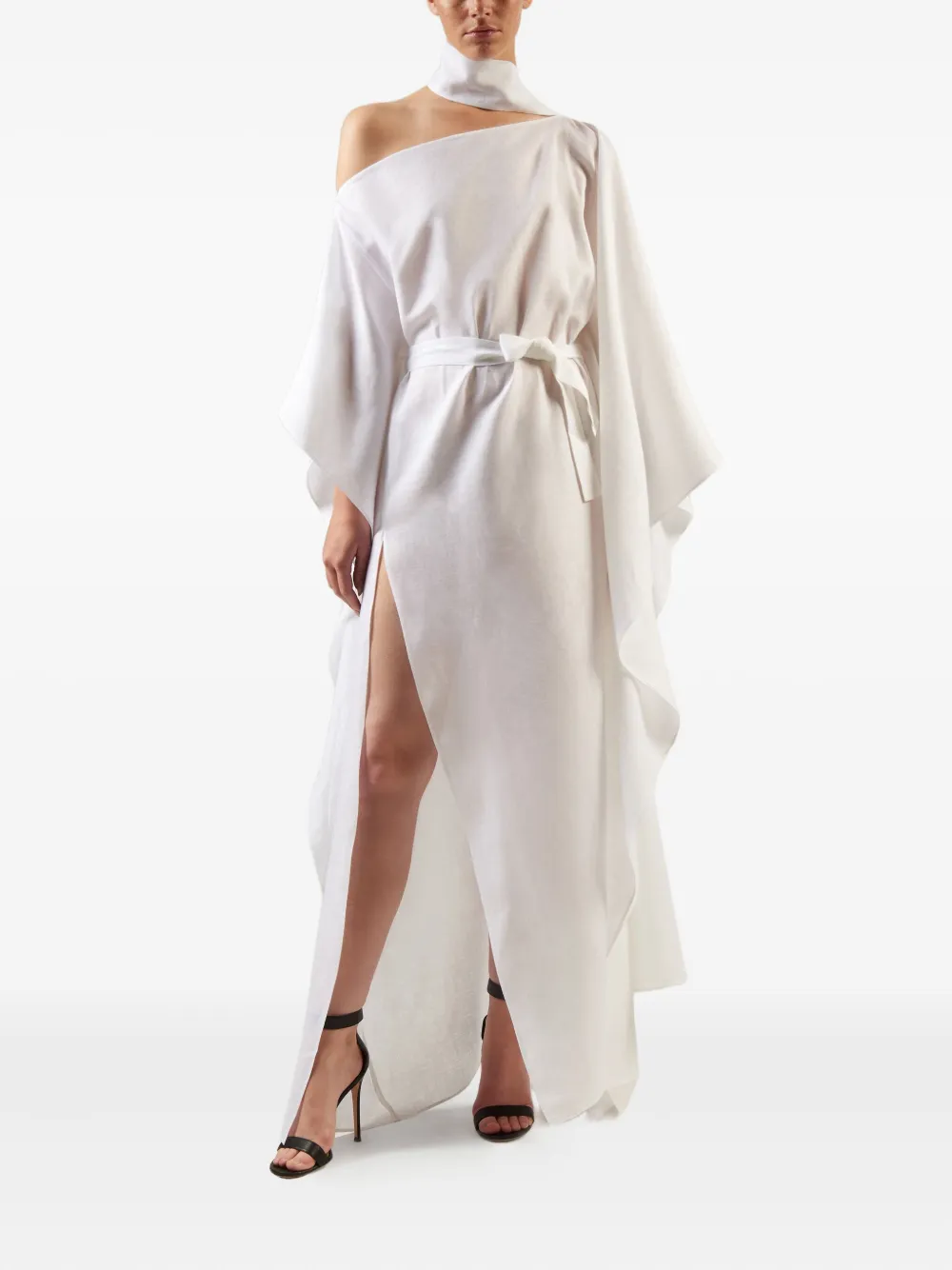 Taller Marmo Rio Grande maxi-jurk met asymmetrische hals Wit