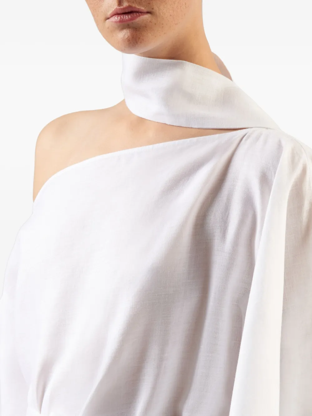 Taller Marmo Rio Grande maxi-jurk met asymmetrische hals Wit