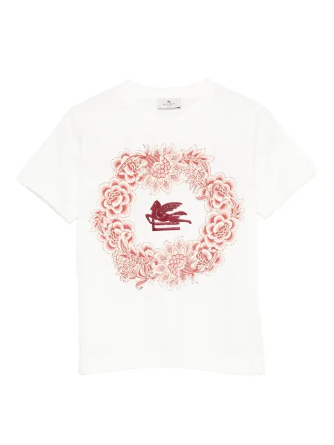 ETRO KIDS Pegaso floral-wreath T-shirt
