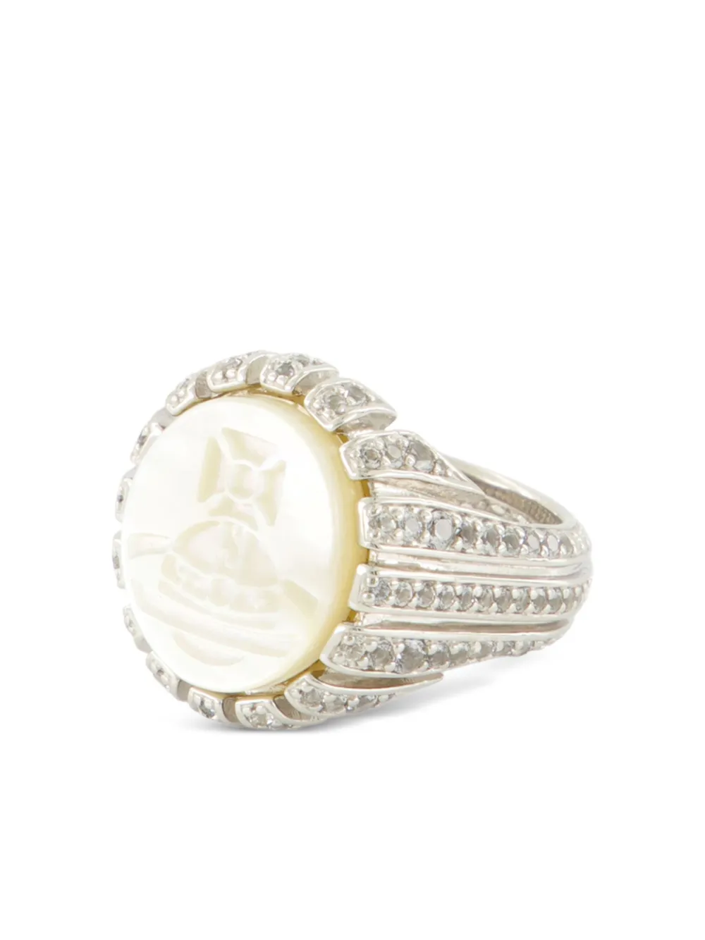 Vivienne Westwood Josefa mother-of-pearl ring - シルバートーン Vivienne Westwood Josefa mother-of-pearl ring - シルバートーン