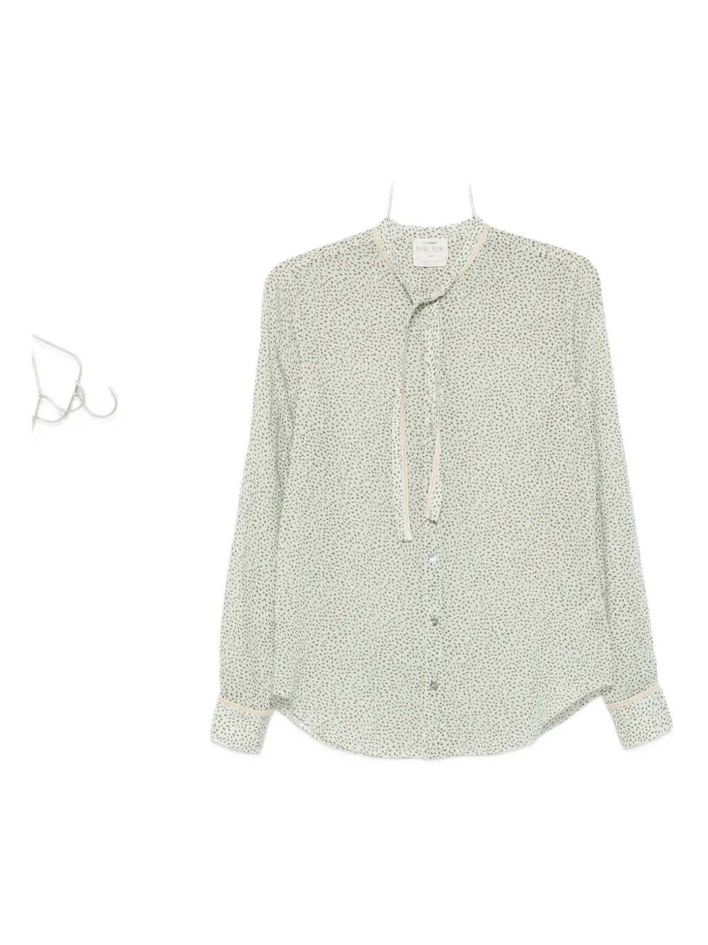 Forte tie-neck speckled shirt Wit