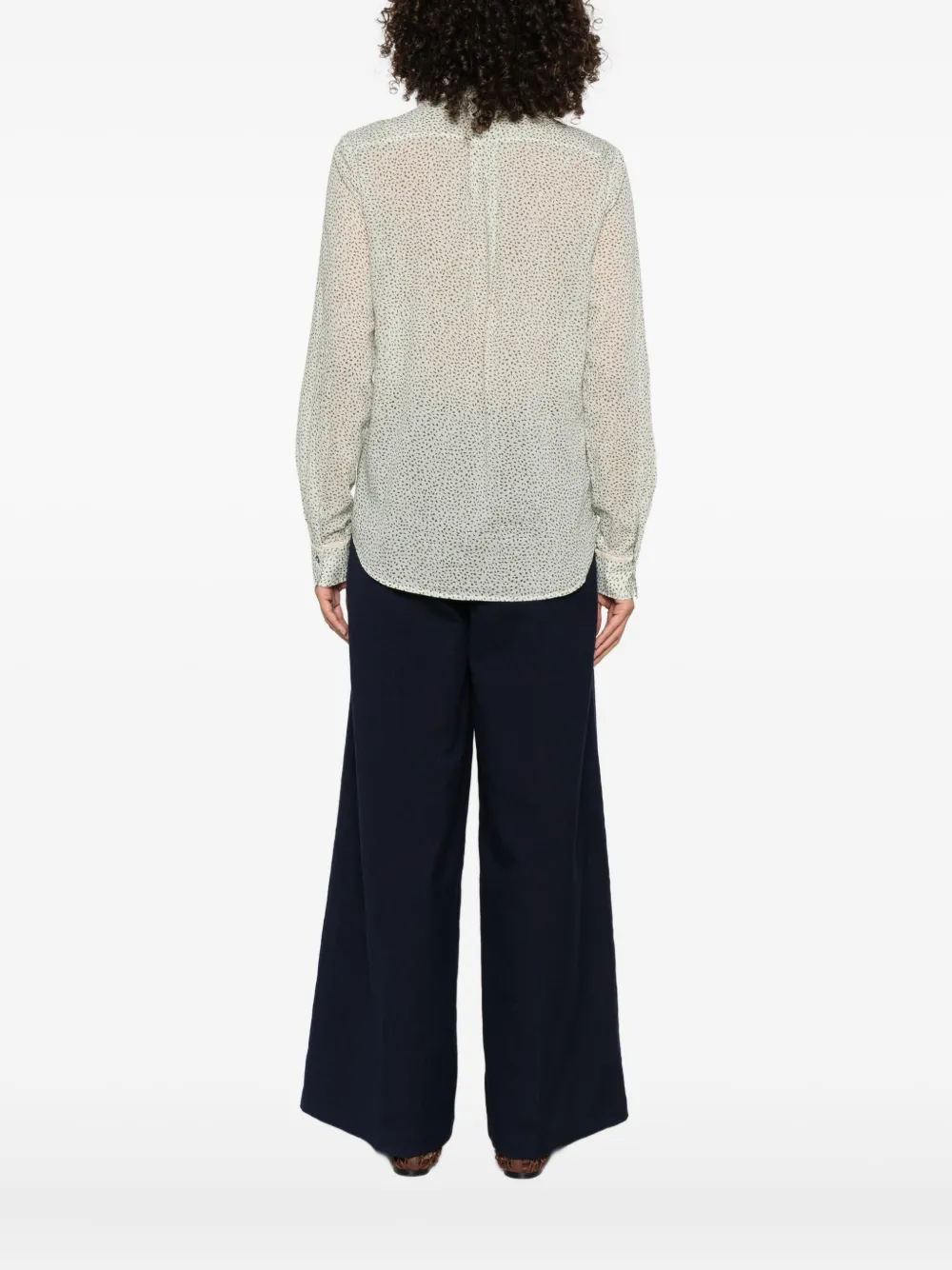 Forte tie-neck speckled shirt Wit