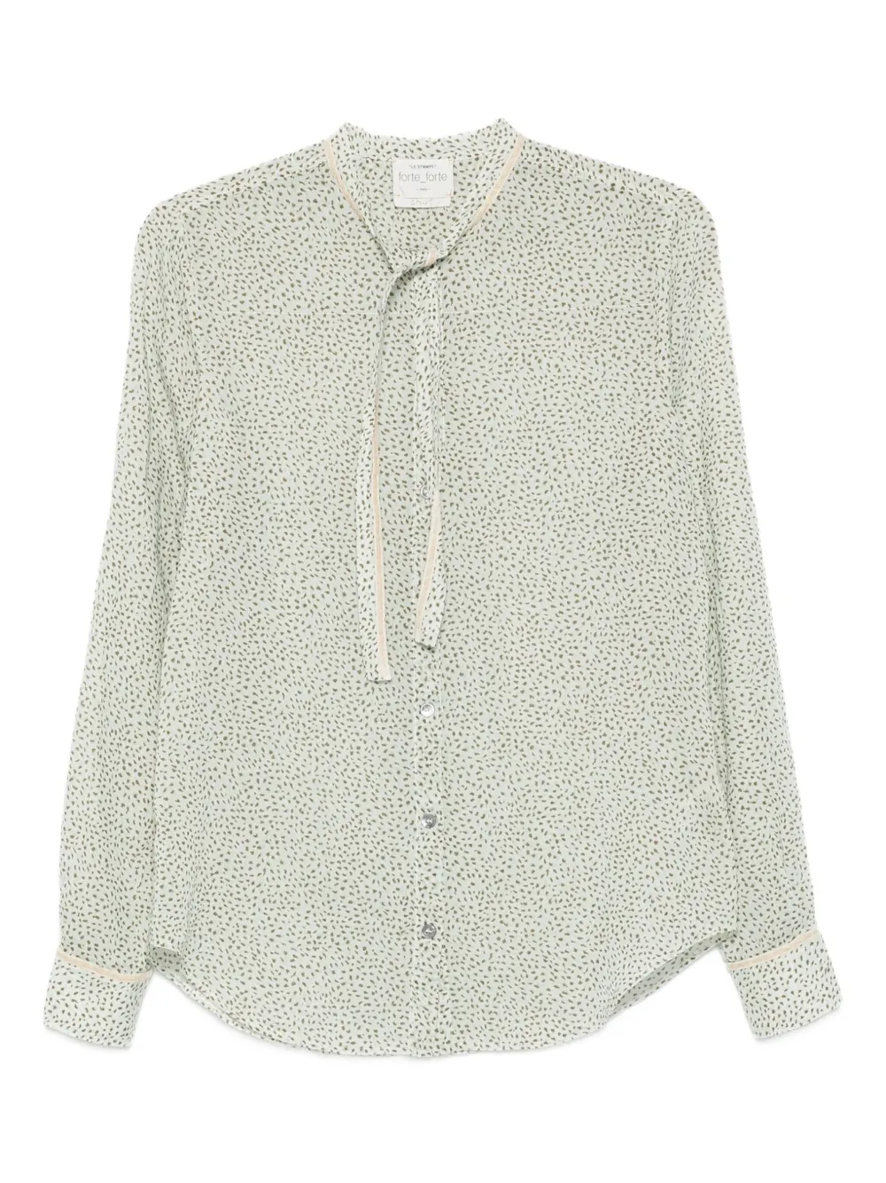 Forte tie-neck speckled shirt Wit
