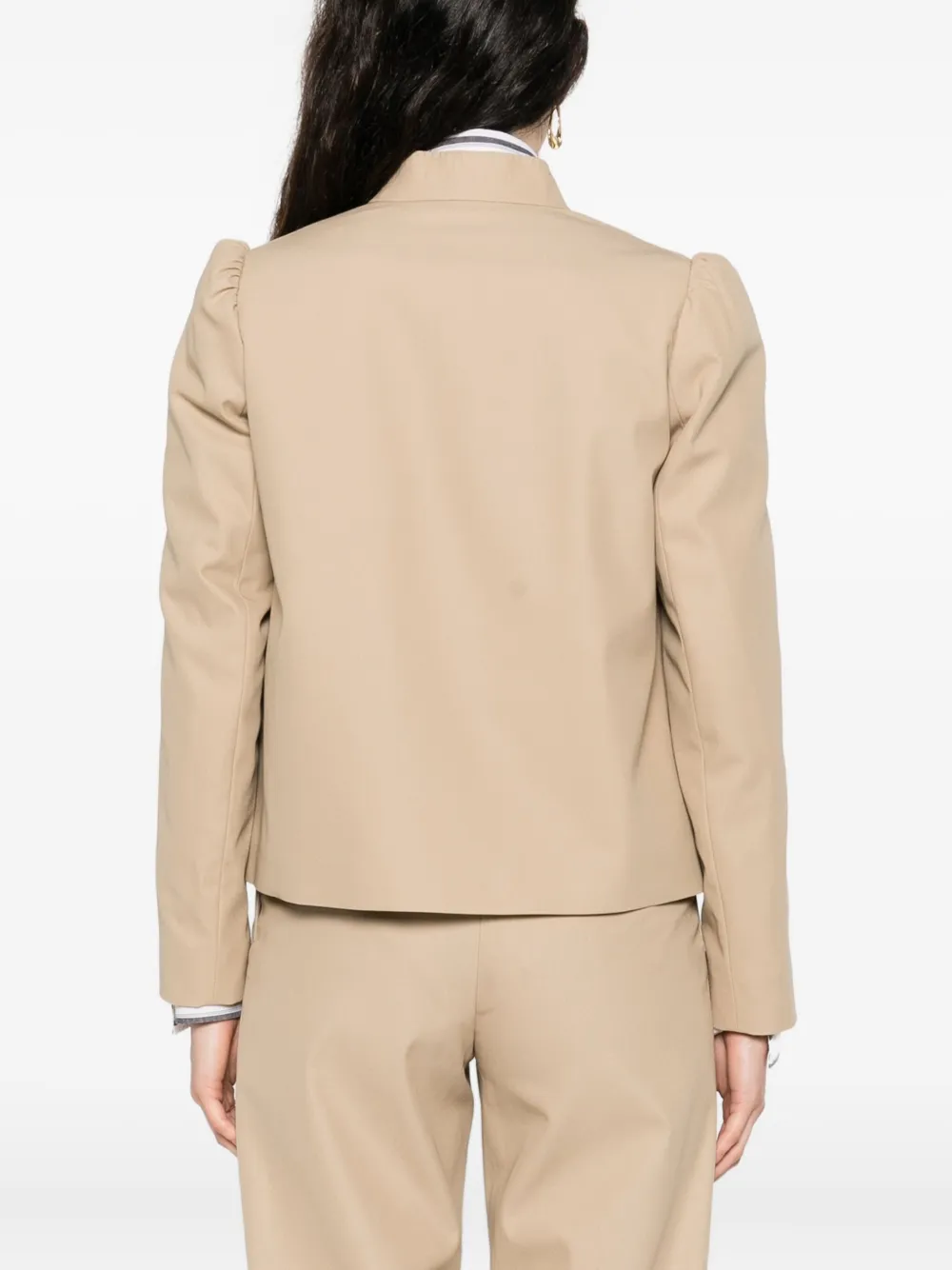 Max Mara PHEBE jack met pofmouwen en open voorkant Beige