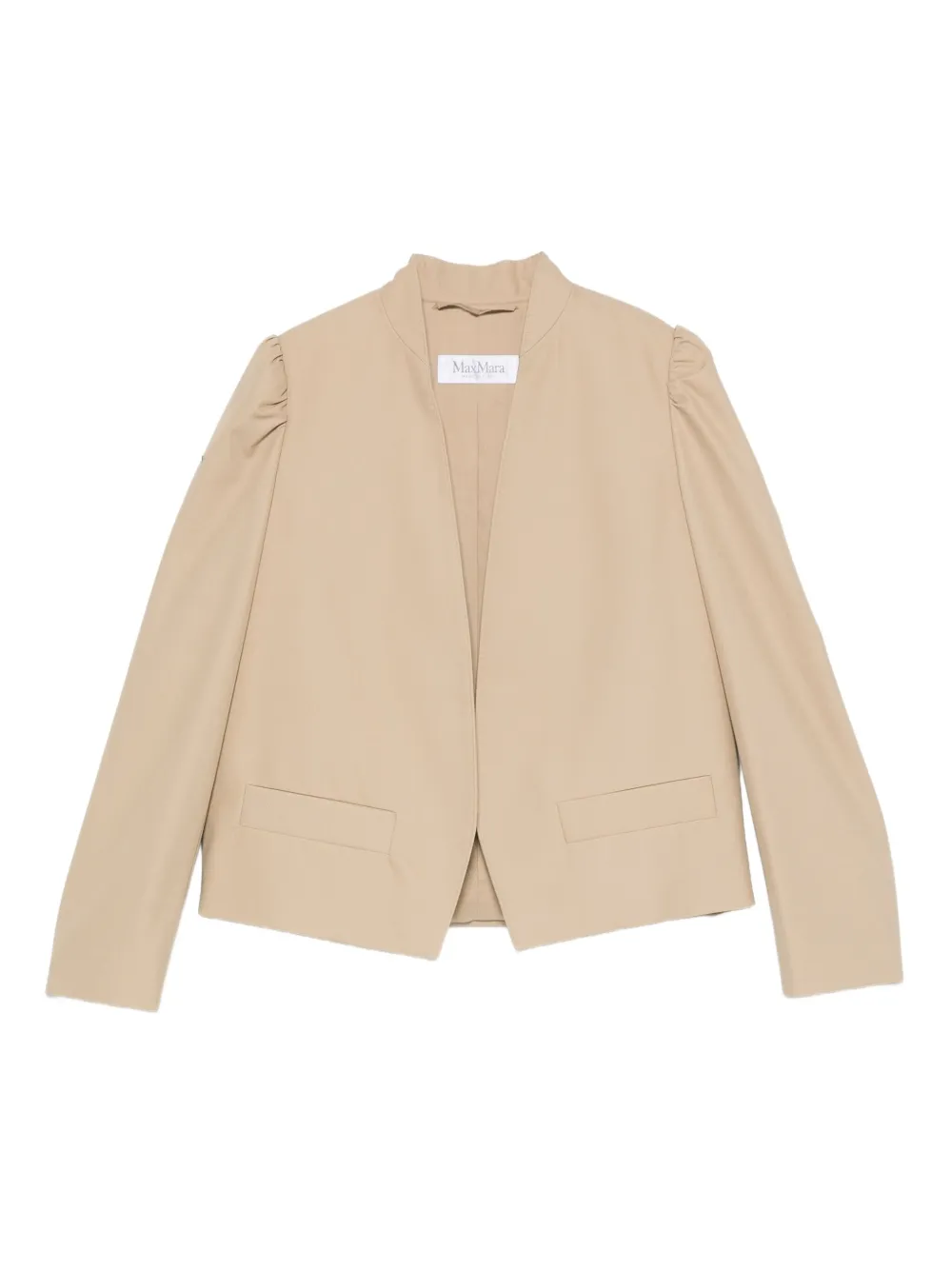Max Mara PHEBE jack met pofmouwen en open voorkant Beige