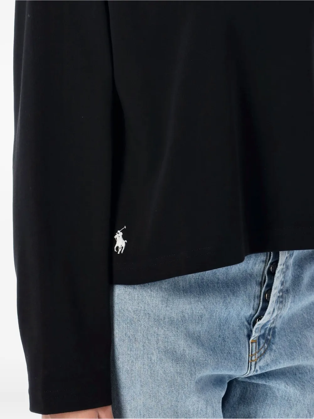 Polo Ralph Lauren Katoenen top met lange mouwen Zwart