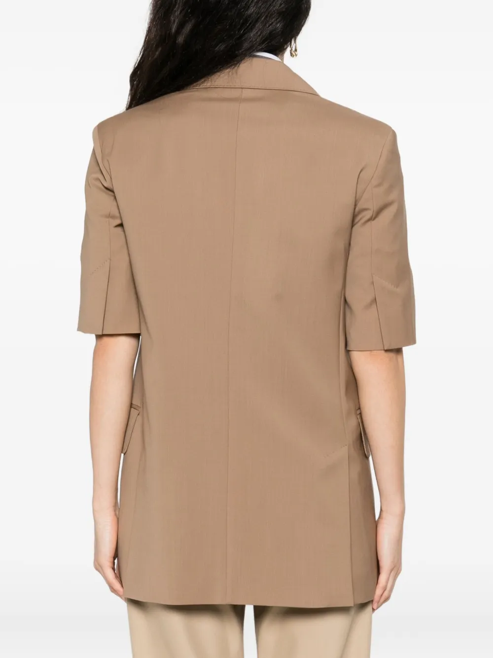 Max Mara OTTUSO blazer met gekerfde revers en korte mouwen Bruin
