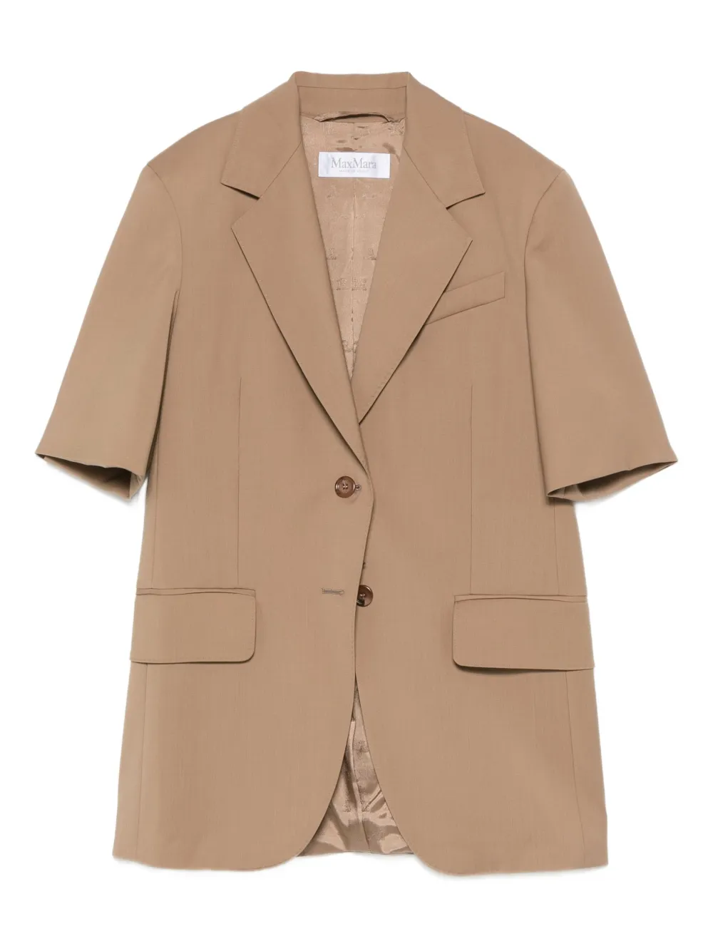 Max Mara OTTUSO short-sleeve notched-lapel blazer | Brown | Image 1