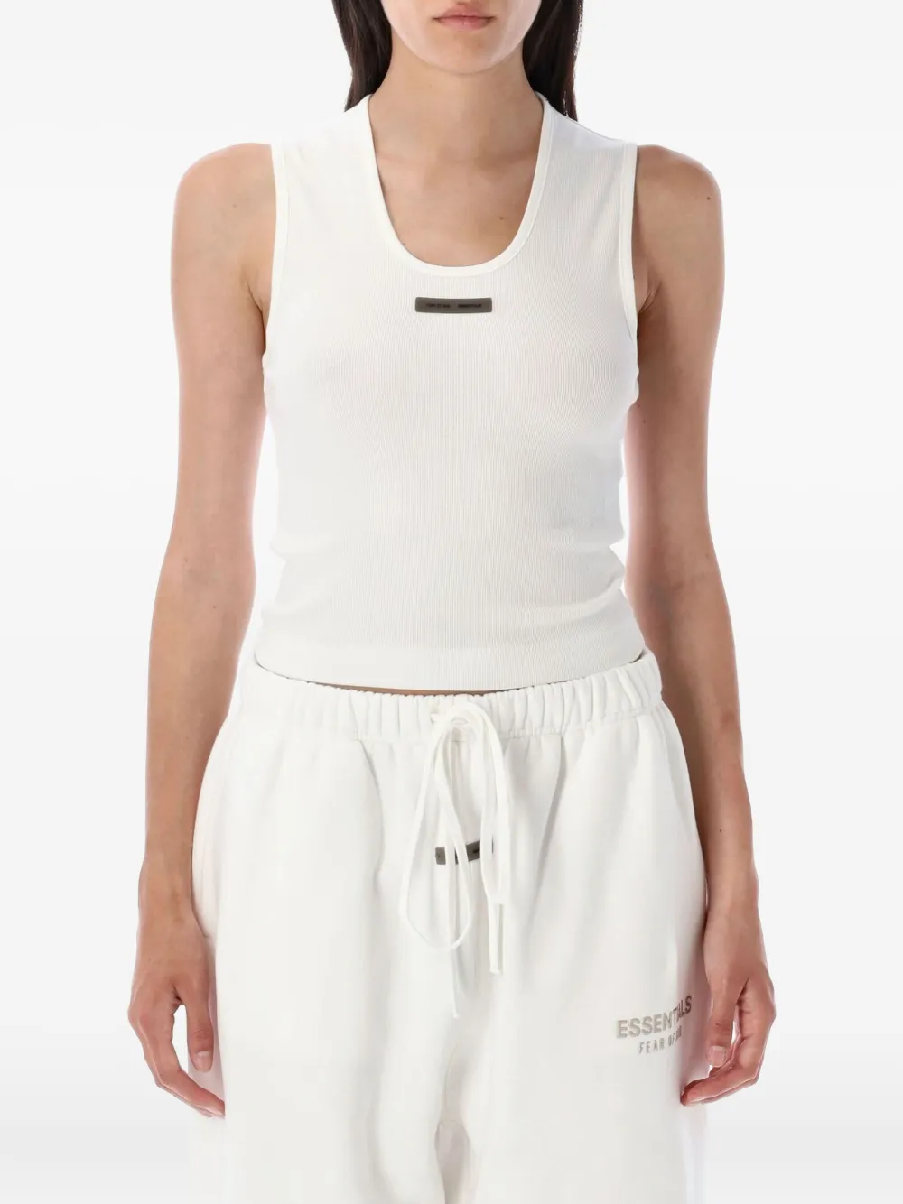 FEAR OF GOD ESSENTIALS ribbed scoop-neck tank top Wit