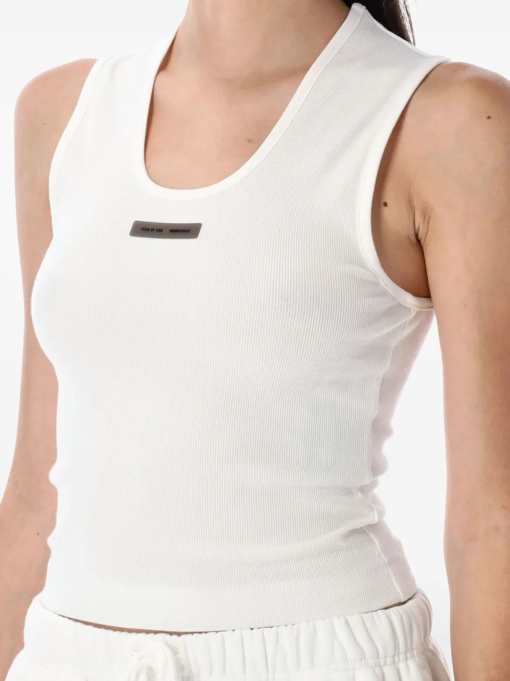 FEAR OF GOD ESSENTIALS ribbed scoop-neck tank top Wit